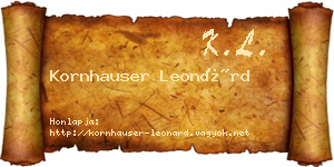 Kornhauser Leonárd névjegykártya